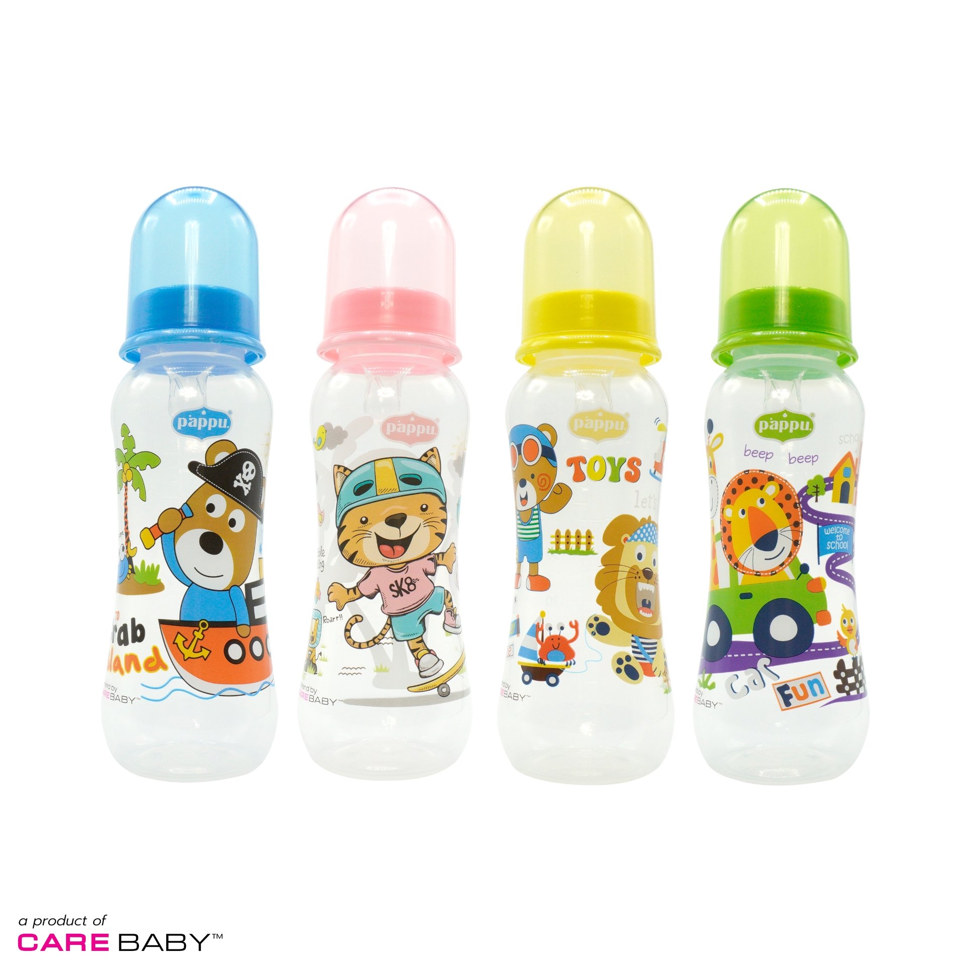 8 Oz. Cuties Pattern Feeding Bottle with Silicone Nipple