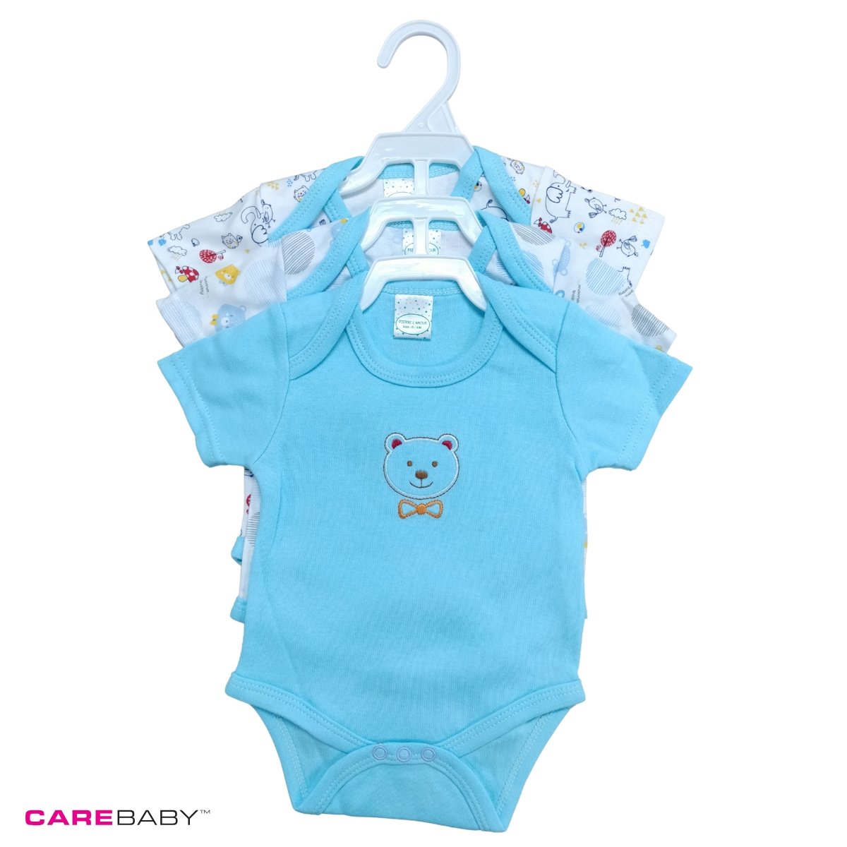 3 Pack Half Sleeves Cotton Bodysuit Mix Pattern