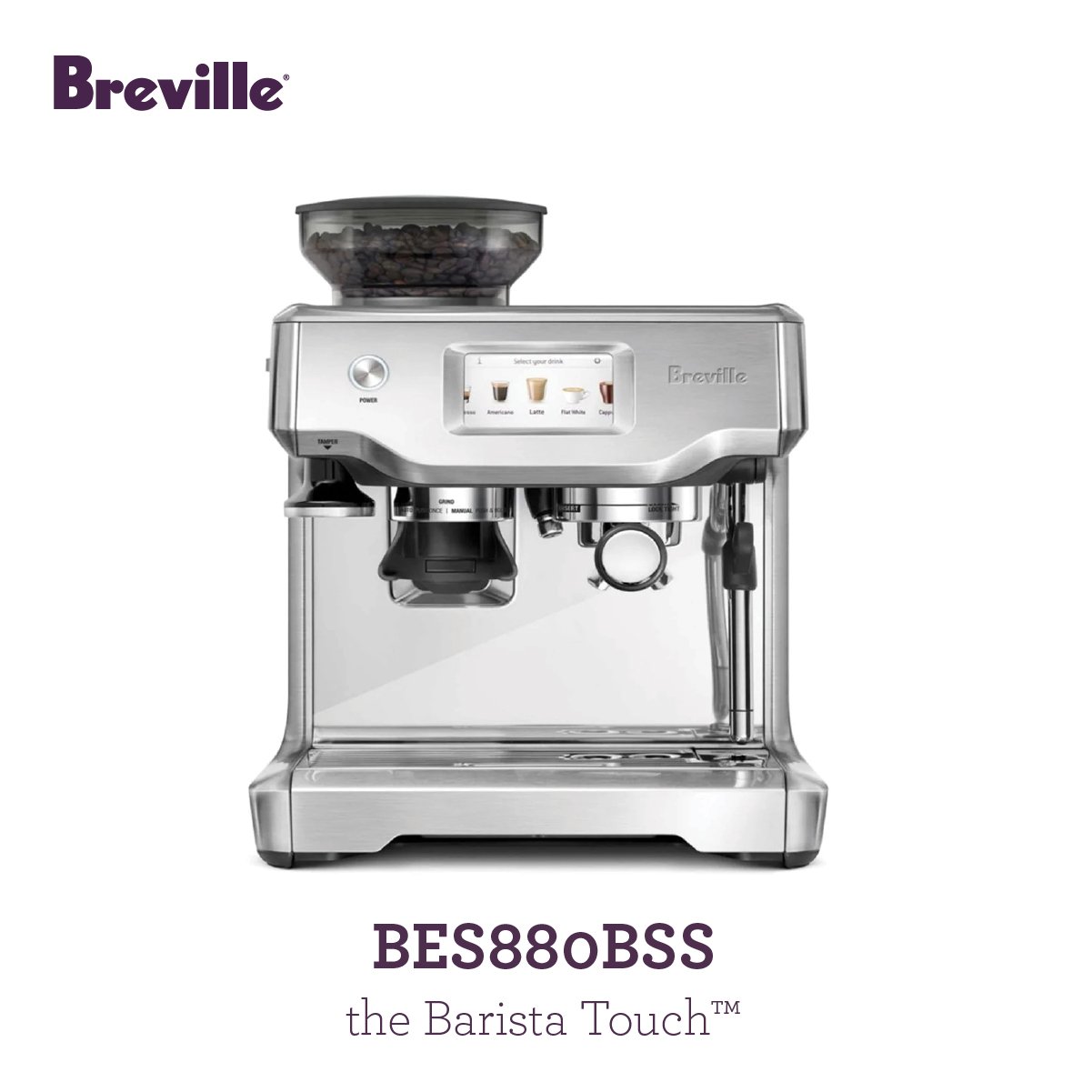 Breville : The Barista Touch Coffee Machine BES880BSS สี Steel