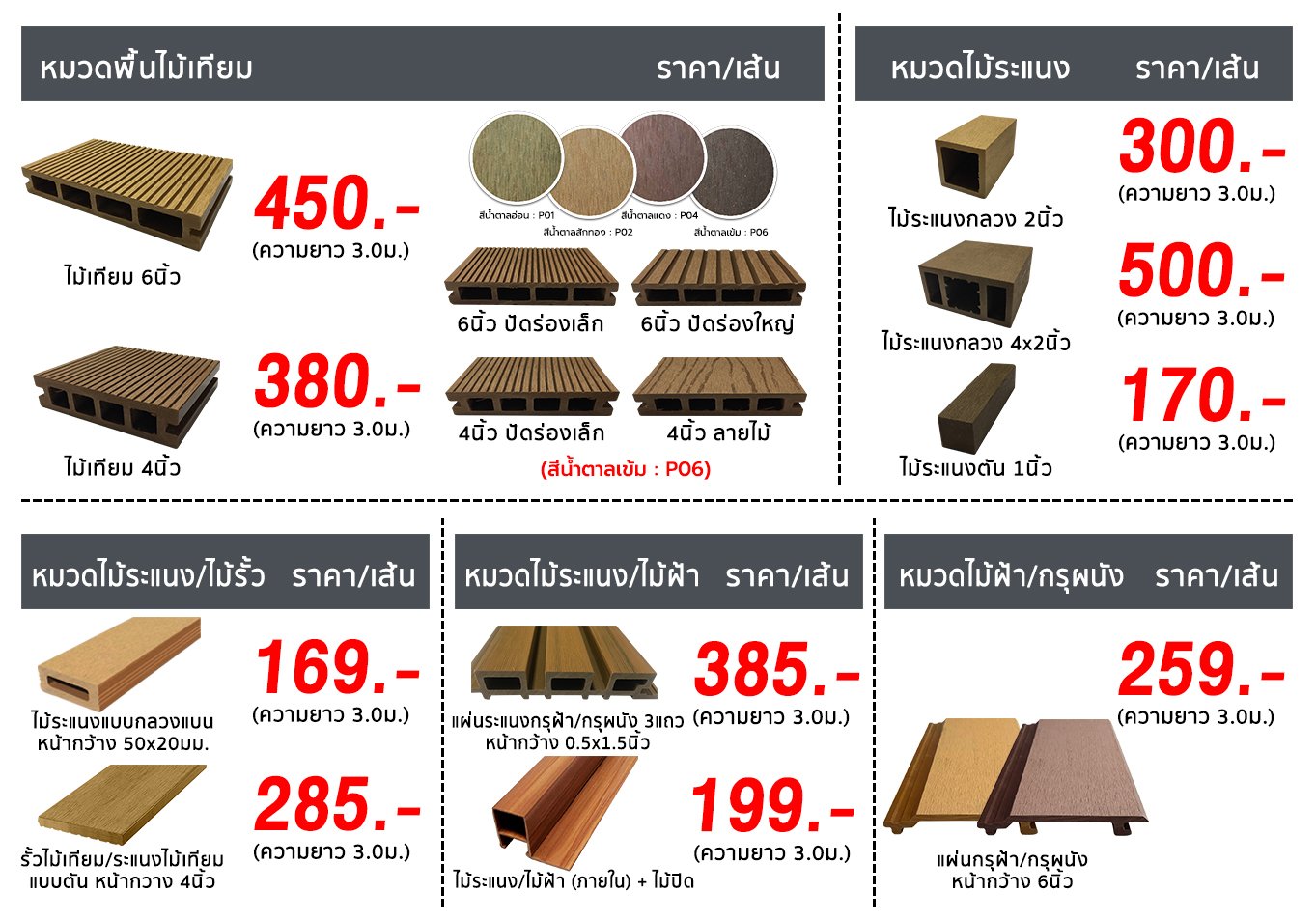 ไม้เทียม ไม้ระแนง ไม้รั้ว WPC ราคาถูก ตกแต่งภายในและภายนอก - Mazthailand