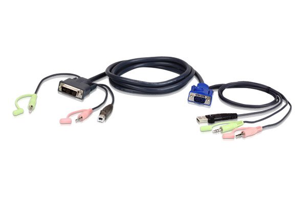 2L-7DX3U : 3M USB VGA to DVI-A KVM Cable with Audio