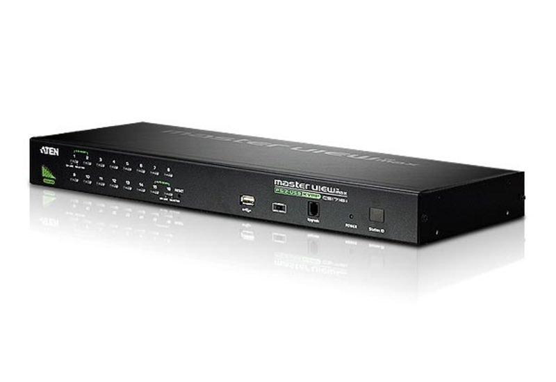 CS1716A 16-Port PS/2-USB VGA KVM Switch with Daisy-Chain Port and USB Peripheral Support