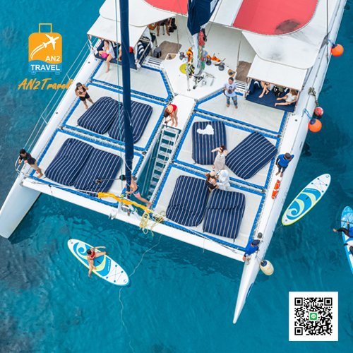Blue Aqua catamaran open deck