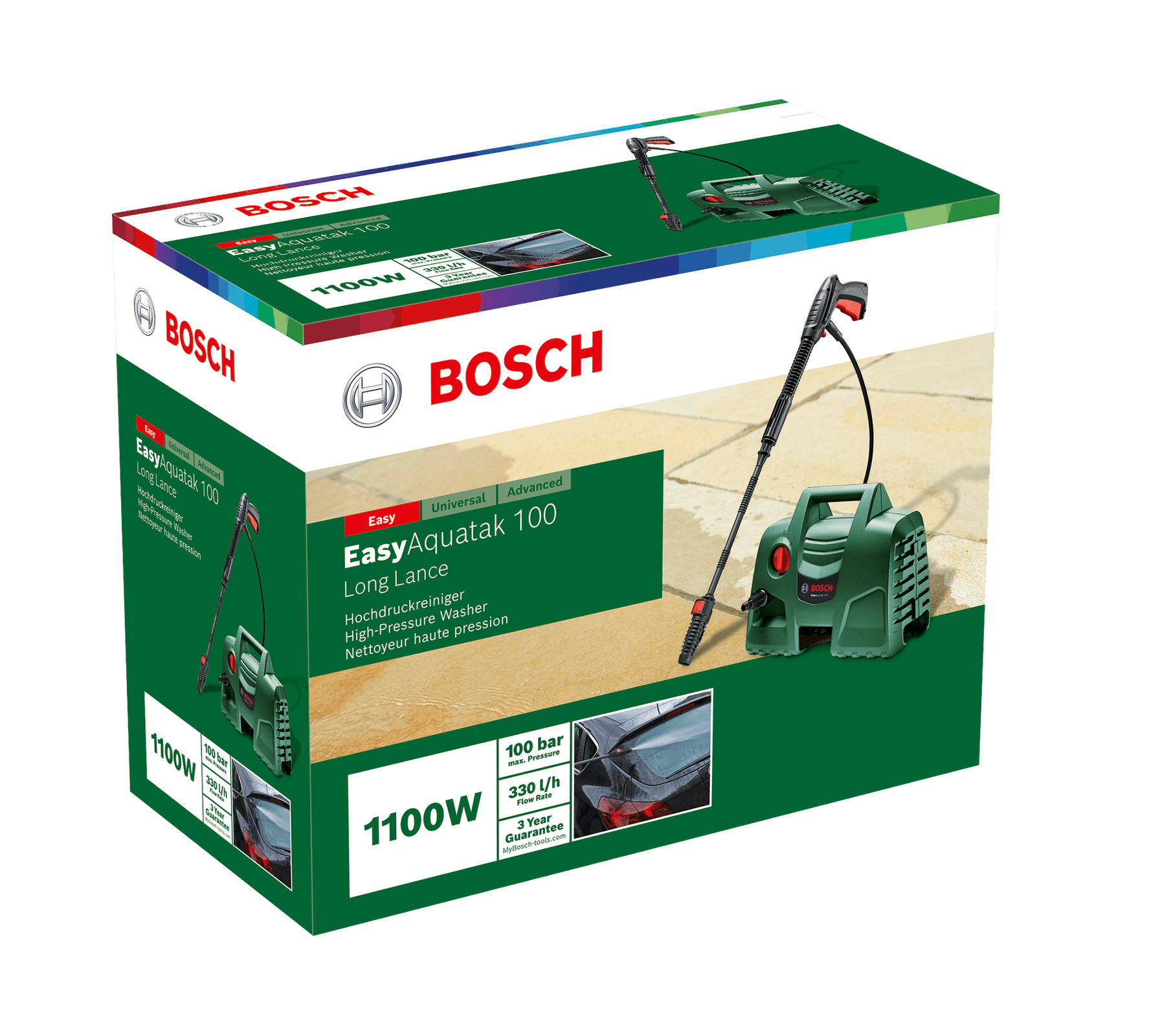BOSCH EasyAquatak 100 เครื่องฉีดน้ำแรงดันสูง 100 บาร์ ปืนยาว - tp-toolsshop