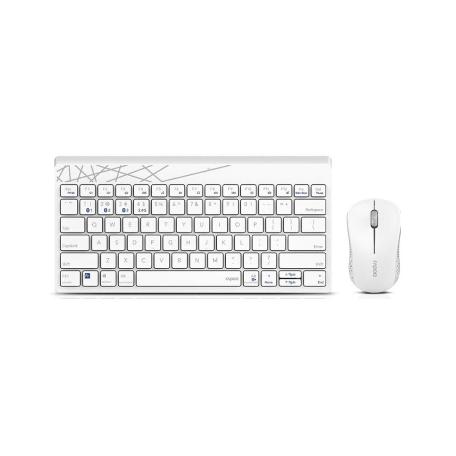 Rapoo Keyboard&Mouse Wireless 8000M White