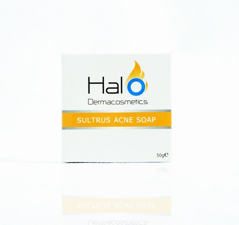 Halo Dermacosmetic Sultrus Acne Soap สบู่ทำความสะอาดผิวหน้า ลดสิว ฮาโล 50 กรัม