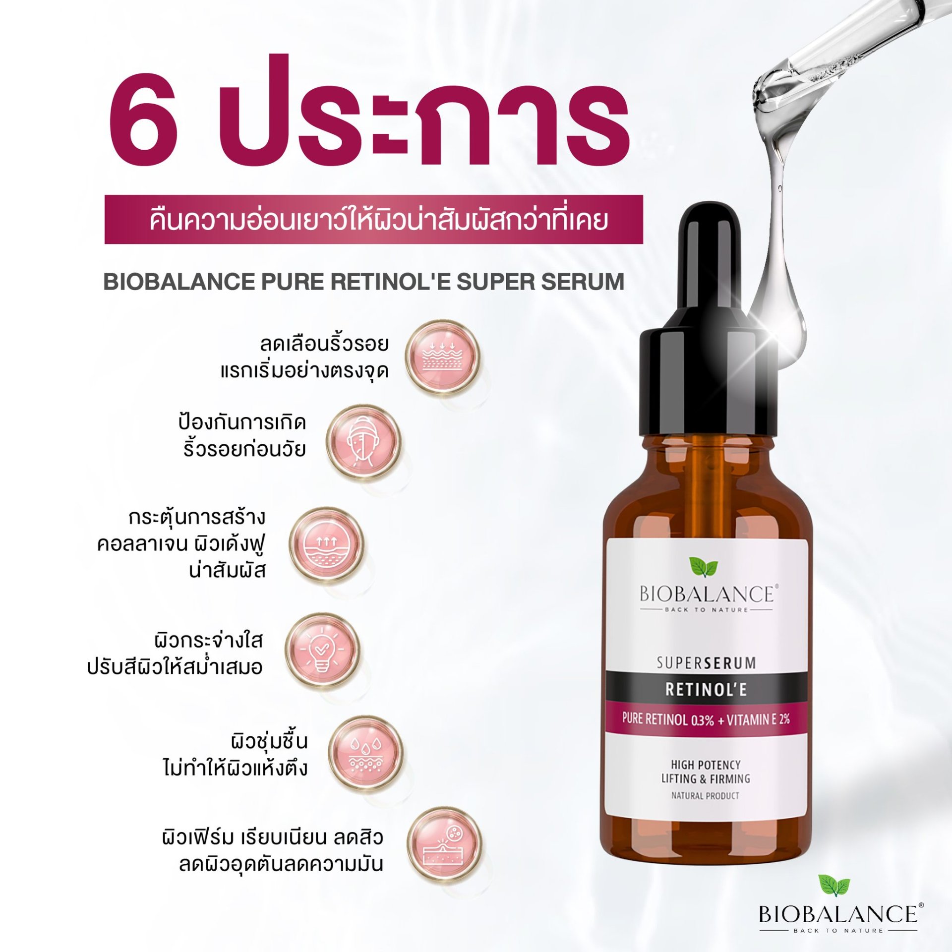 BIOBALANCE PURE RETINOL’E SUPER SERUM 30ML. - biobalancethailand