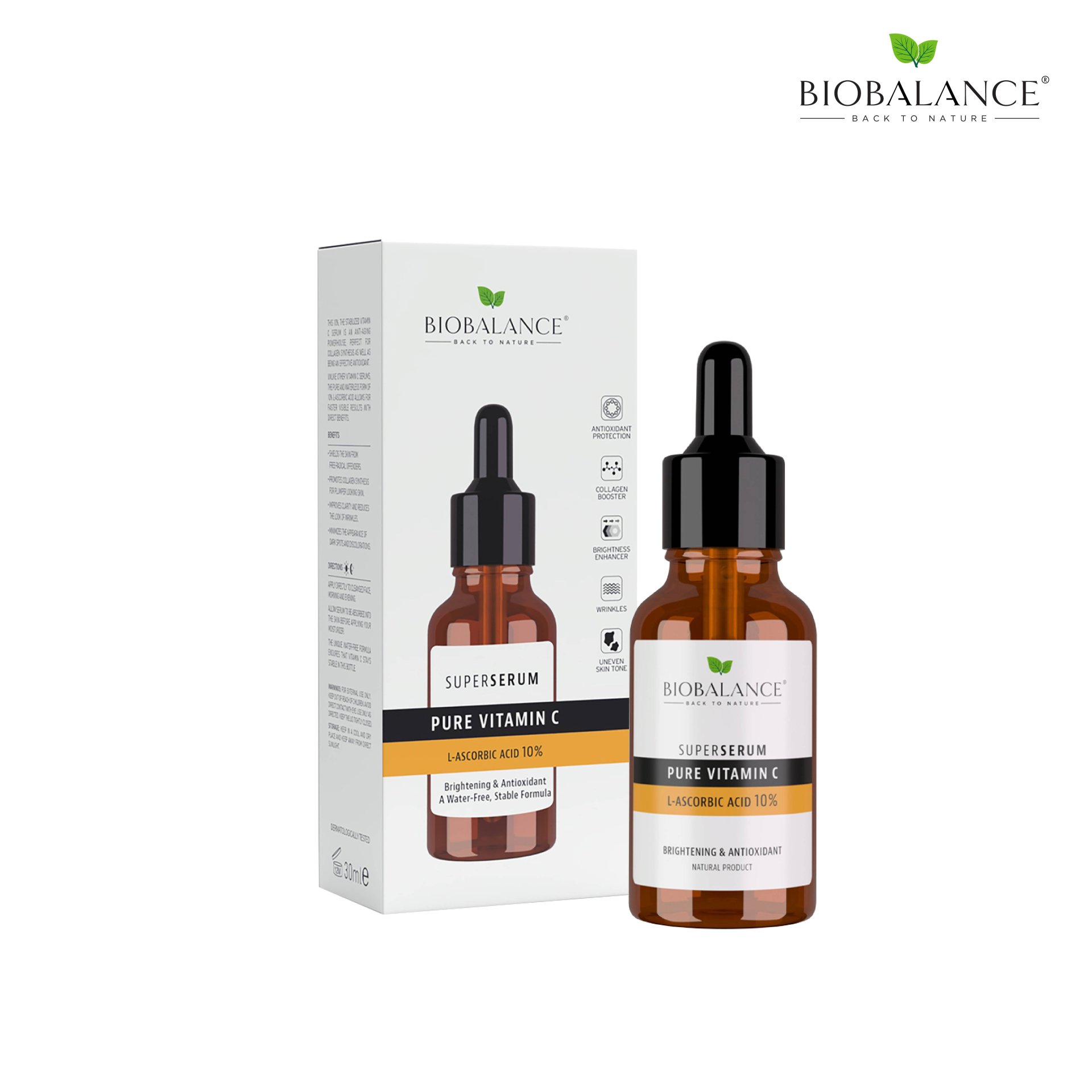 BIOBALANCE PURE VITAMIN C L-ASCORBIC ACID 10% SUPER SERUM ...