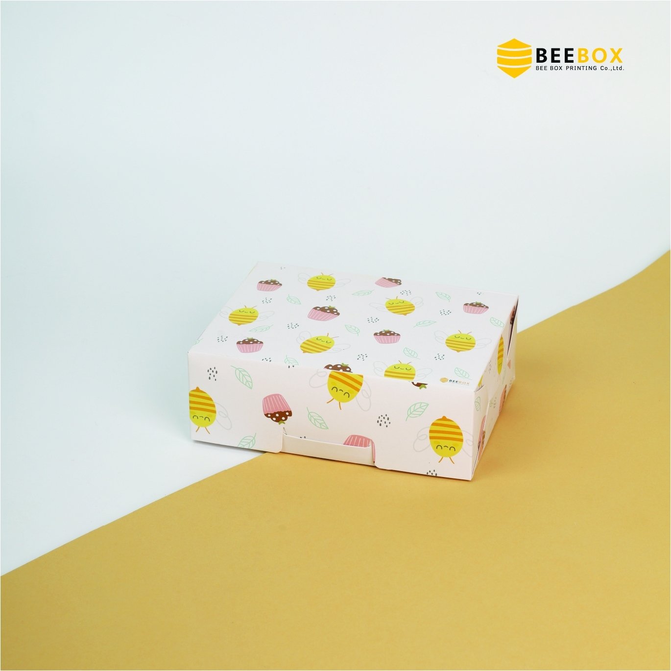 กล่องสแน็คบ็อกซ์ผืนผ้าผึ้งขาว