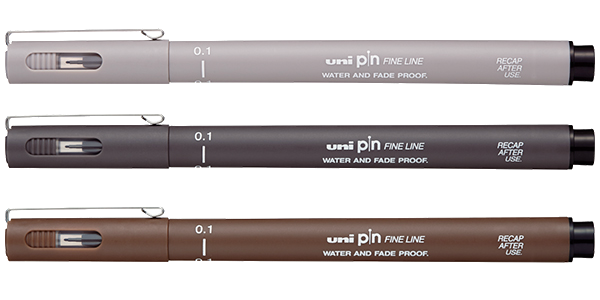ปากกา Uni PIN-200 01 (สีเทาอ่อน/เทาเข้ม/ซีเปีย)