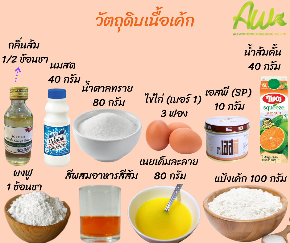 เค้กส้ม ส่วนผสมเนื้อเค้ก
