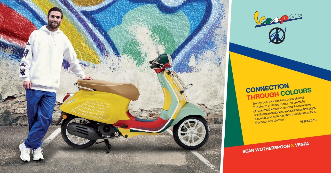 Vespa Primavera Sean Wotherspoon สกู๊ตเตอร์สีแสบสันที่สุดในประวัติศาสตร์