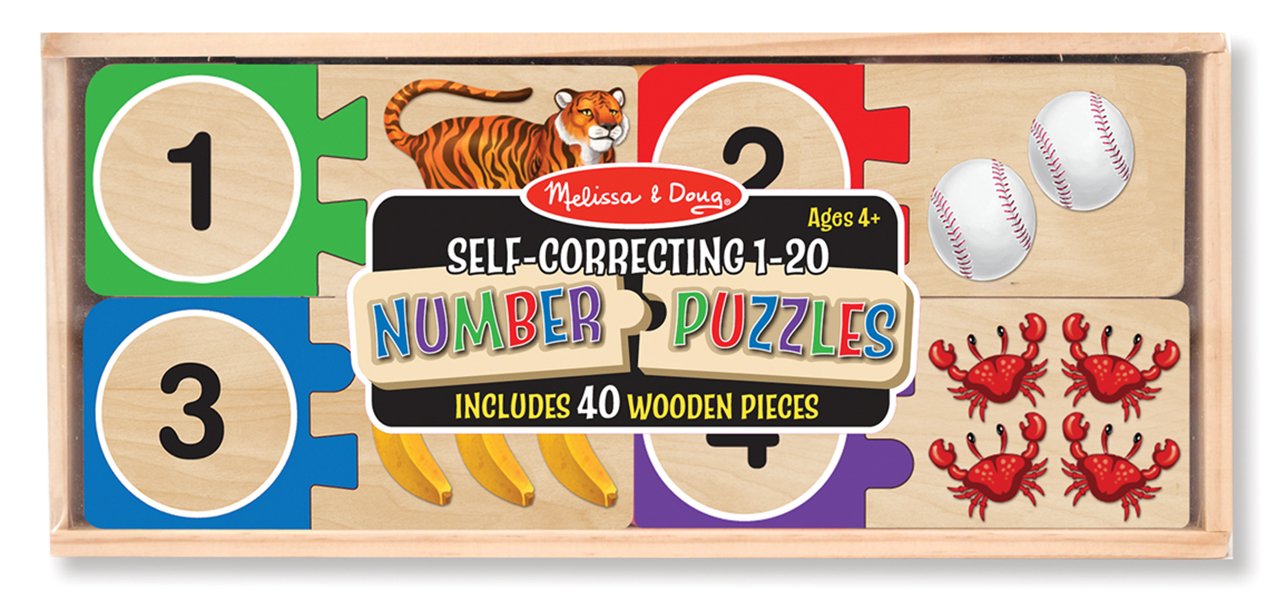 จิ๊กซอว์จับคู่ตัวเลข Self-Correcting Numbers Puzzles รุ่น 2542 ยี่ห้อ Melissa & Doug (นำเข้า USA)