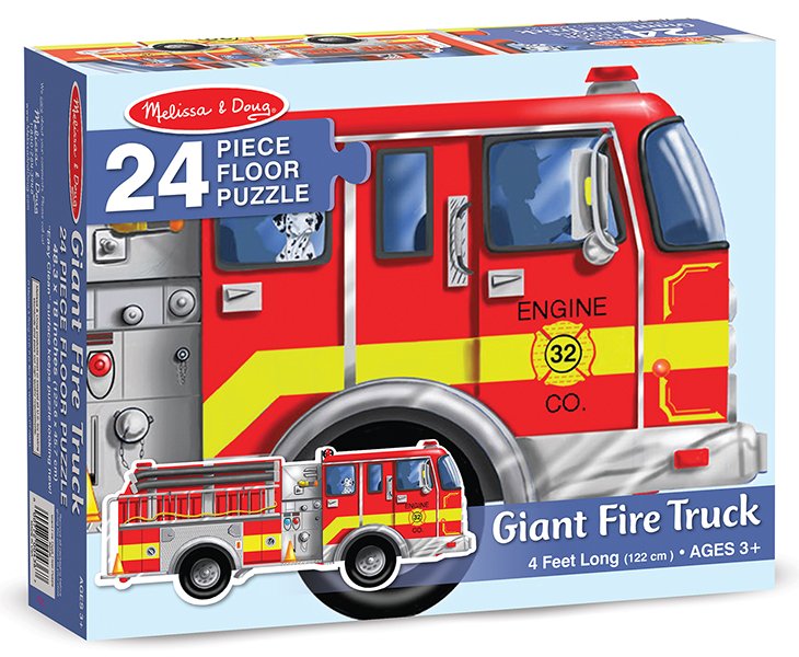 ชุดจิ๊กซอกระดาษจัมโบ้ 24 ชิ้น รุ่นรถดับเพลิง Floor Puzzle Fire Engine 24 pc รุ่น 436 ยี่ห้อ Melissa & Doug (นำเข้า USA)