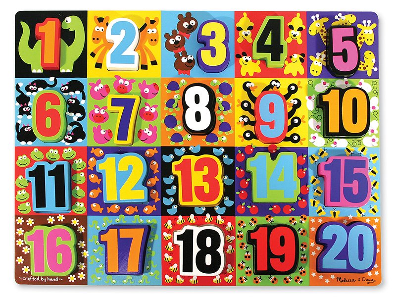 ชุดพัซเซิลชิ้นใหญ่จัมโบ้ รุ่น 1-20 Jumbo Chunky Puzzle Numbers รุ่น 3832 ยี่ห้อ Melissa & Doug (นำเข้า USA)