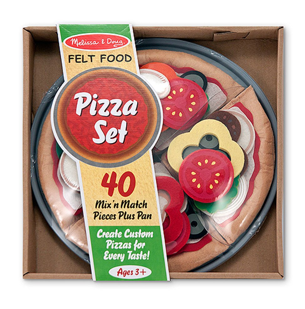 ชุดเล่นพิซซ่ารวม 40 ชิ้น Felt Food - Pizza Set รุ่น 3974 ยี่ห้อ Melissa & Doug (นำเข้า USA)