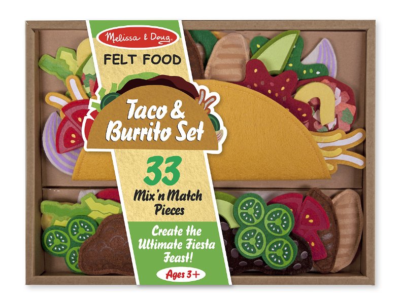 ชุดเล่นทำทาโค่ อาหารเม็กซิกัน Felt Food Taco & Burrito Set รุ่น 3975 ยี่ห้อ Melissa & Doug (นำเข้า USA)