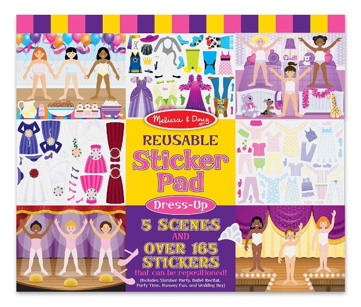 สมุดสติกเกอร์ แต่งตัวตุ๊กตา Reusable Sticker Pad Dress-up รุ่น 4198 ยี่ห้อ Melissa & Doug (นำเข้า USA) 
