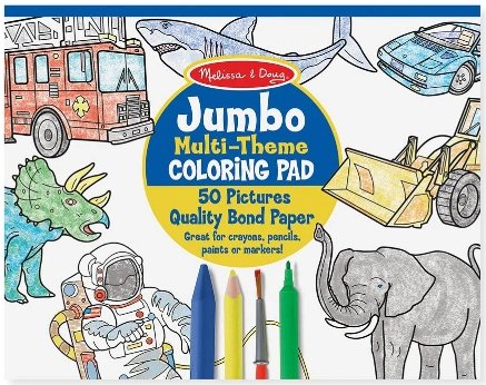 ชุดแผ่นระบายสีแบบจัมโบ้ รุ่นเด็กชาย Jumbo coloring pad - blue รุ่น 4226 ยี่ห้อ Melissa & Doug (นำเข้า USA)