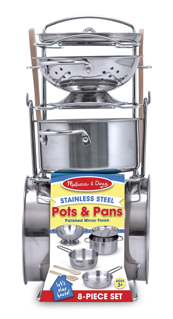 ชุดอุปกรณ์ทำอาหารครบชุด Stainless Steel Pots & Pans รุ่น 4265 ยี่ห้อ Melissa & Doug (นำเข้า USA)