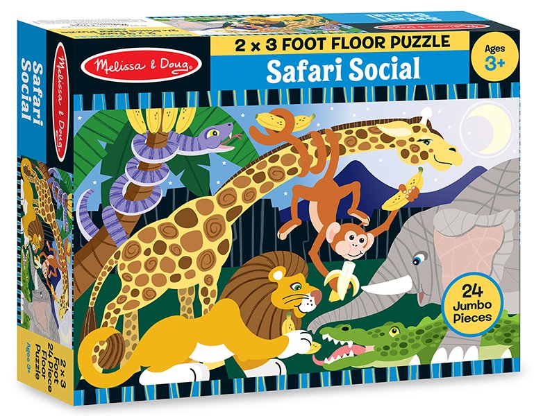 ชุดจิ๊กซอกระดาษ 24 ชิ้น รุ่นซาฟารี Floor Puzzle Safari Social 24 pc รุ่น 4423 ยี่ห้อ Melissa & Doug (นำเข้า USA)