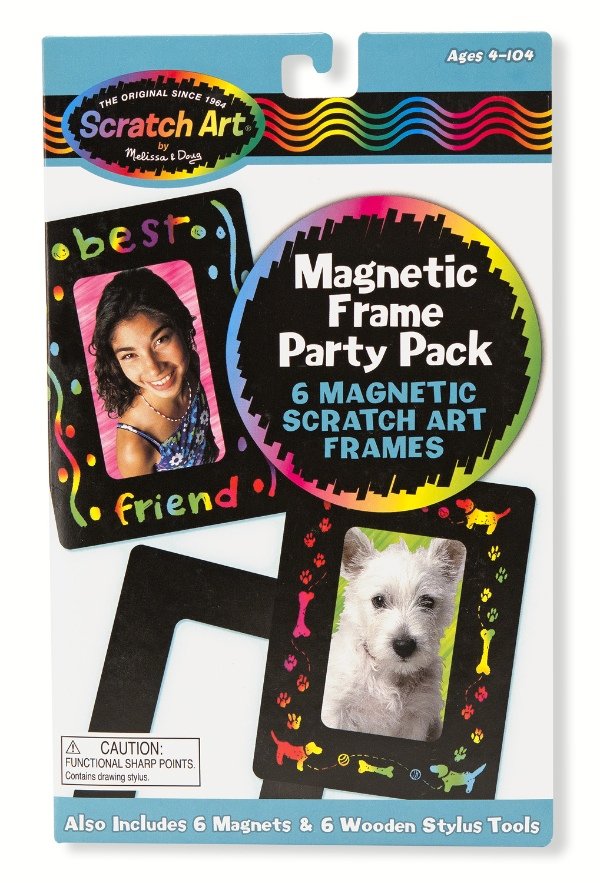ชุดกระดาษศิลปะขูด ประดิษฐ์กรอบรูป Magnetic Frame Scratch Art Party Pack รุ่น 5907 ยี่ห้อ Melissa & Doug (นำเข้า USA)