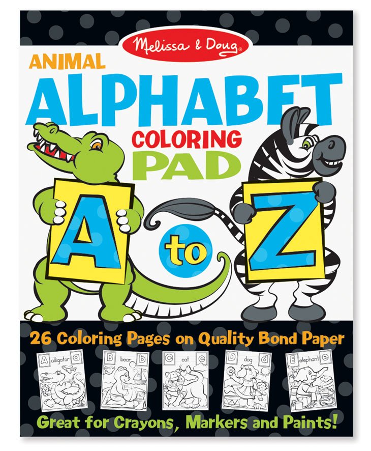 ชุดสมุดระบายสีไซส์จัมโบ้ รุ่นรูปสัตว์ Aa-Zz Coloring Pad - Animal Alphabet รุ่น 9107 ยี่ห้อ Melissa & Doug (นำเข้า USA)