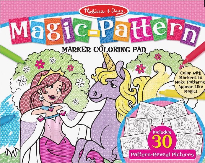 สมุดระบายสีแผ่นใหญ่ เป็นตีมเด็กผู้หญิง Magic Pattern Coloring Pad Pink รุ่น 9432 ยี่ห้อ Melissa & Doug (นำเข้า USA)