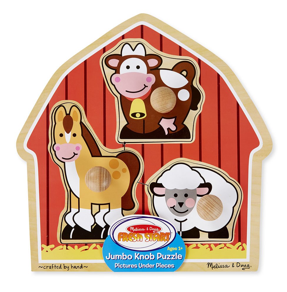 ชุดพัซเซิลขนาดจัมโบ้ รุ่นบาร์น Barnyard Animals Jumbo Knob Puzzle รุ่น 2054 ยี่ห้อ Melissa & Doug (นำเข้า USA)