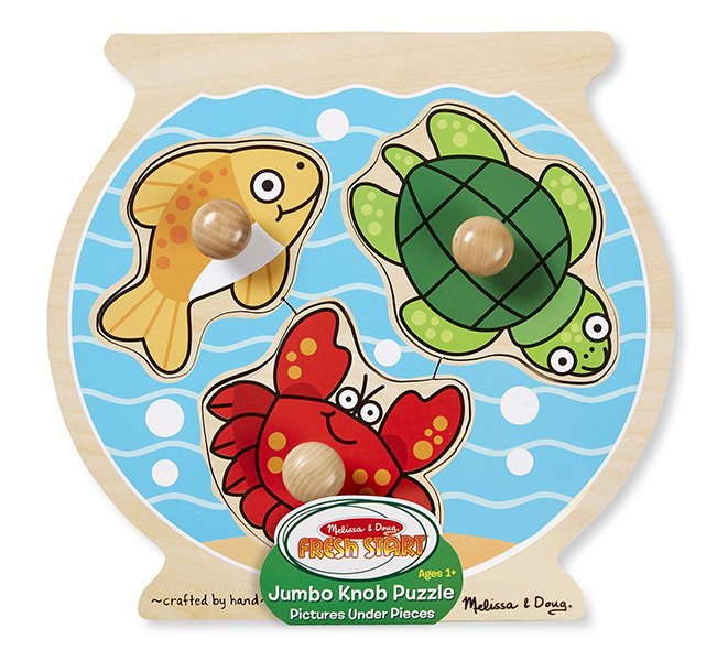 พัซเซิลแบบมีที่จับขนาดจัมโบ้ รุ่นสัตว์น้ำ Fish Bowl Jumbo Knob Puzzle รุ่น 2056 ยี่ห้อ Melissa & Doug (นำเข้า USA)