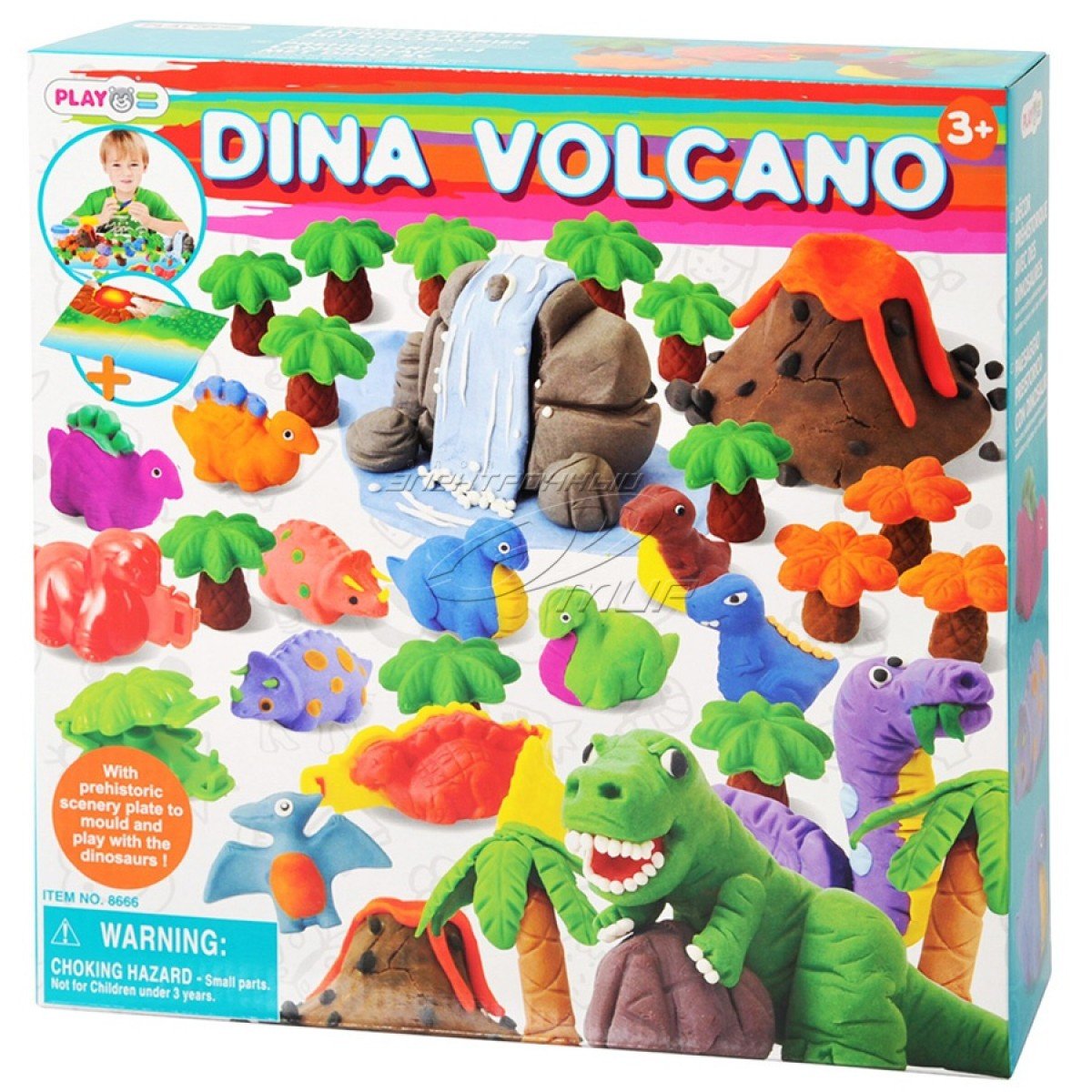 ชุดโดว์เซ็ตตลุยโลกล้านปี Dina Volcano Dough (รุ่น 8666) ยี่ห้อ PLAYGO