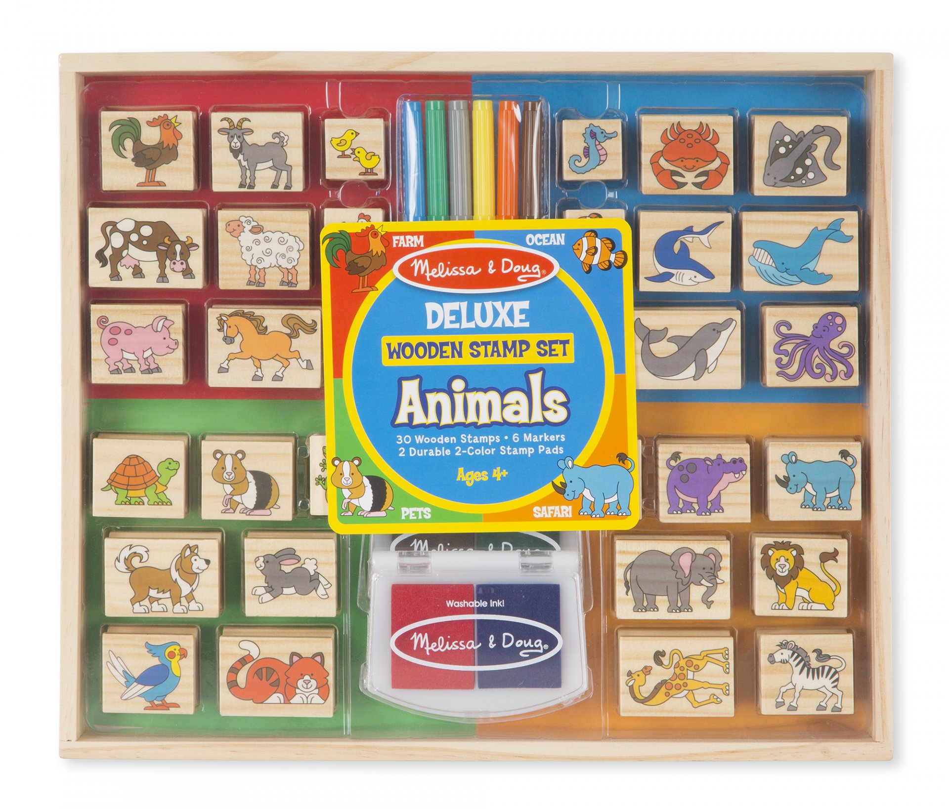 ชุดแสตมป์​พร้อมหมึก Deluxe Stamp Set Animals รุ่น 2394 ยี่ห้อ Melissa & Doug (นำเข้า USA)