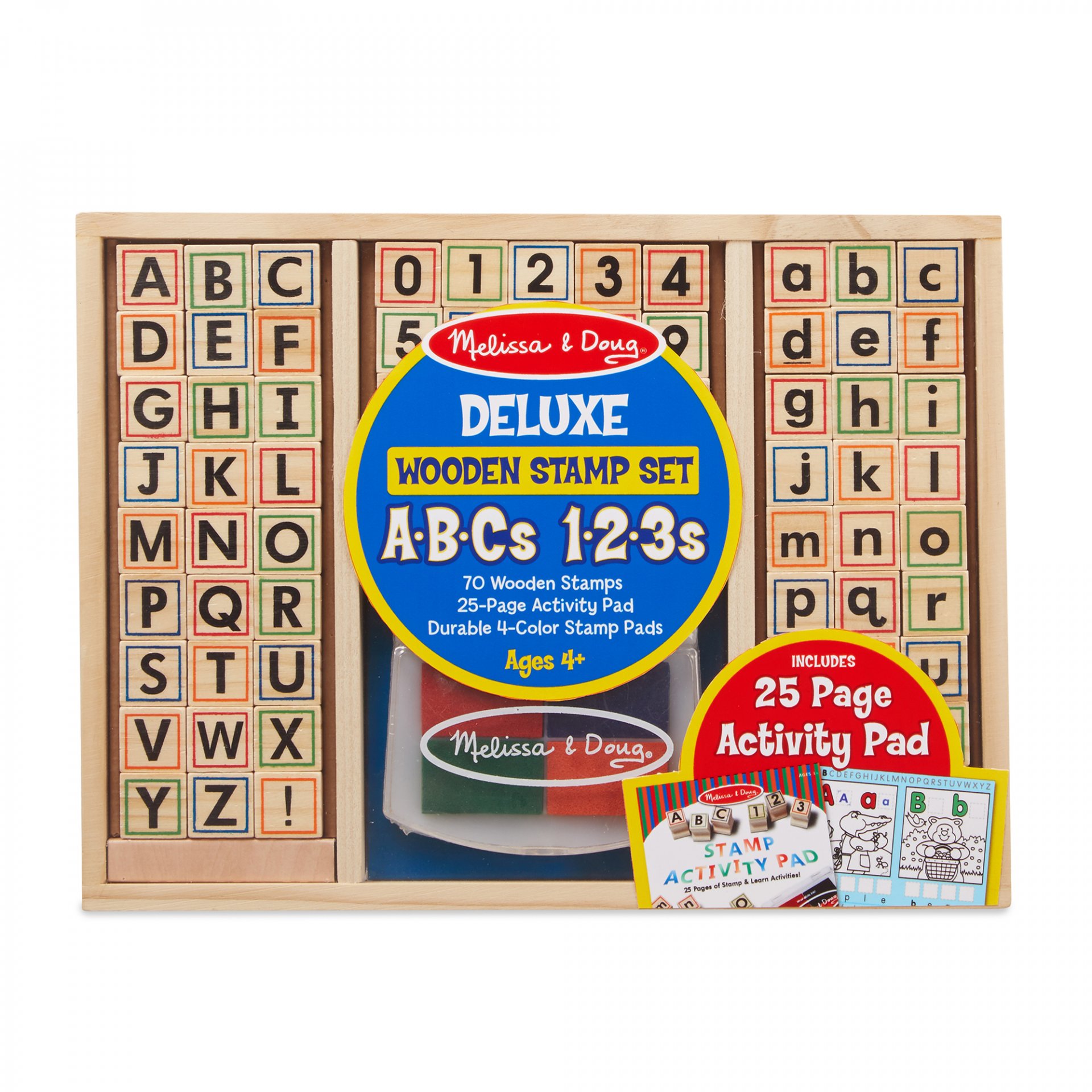 สแตมป์ตัวอักษร A-Z และตัวเลข Deluxe Wooden Stamp Set ABC-123 รุ่น 30118 ยี่ห้อ Melissa & Doug (นำเข้า USA) 
