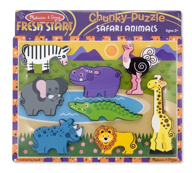 พัซเซิลชิ้นใหญ่ จัมโบ้ รุ่นซาฟารี Safari Chunky Puzzle รุ่น 3722 ยี่ห้อ Melissa & Doug (นำเข้า USA)
