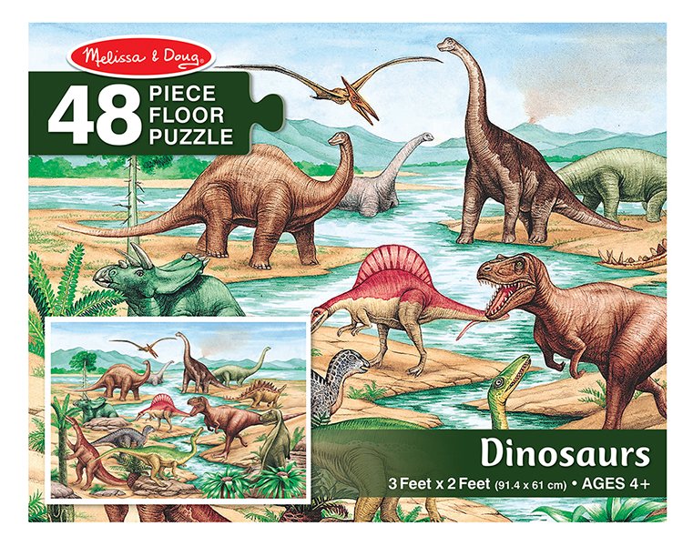 พัซเซิลแบบจัมโบ้ 48 ชิ้น รูปไดโนเสาร์ Floor Puzzle Dinosaurs 48 pc รุ่น 421 ยี่ห้อ Melissa & Doug (นำเข้า USA)