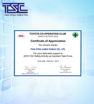 2018 TCC SAFETY ACTIVITY CERTIFICATE