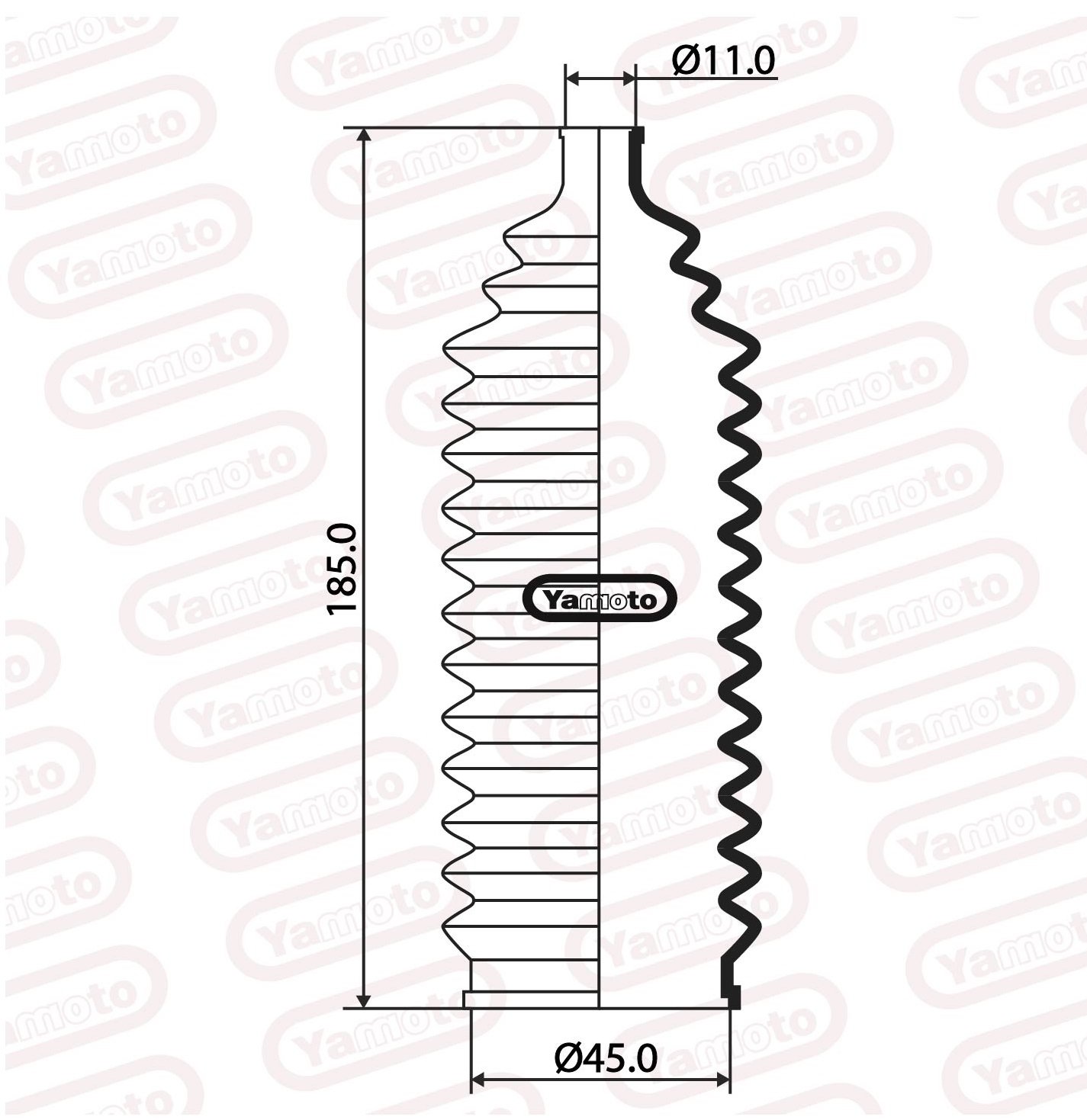 STEERING GEAR BOOT CB1-CB2,E12-E33,E-CAR (RH,POWER) ,CHAMP - yamotorubber