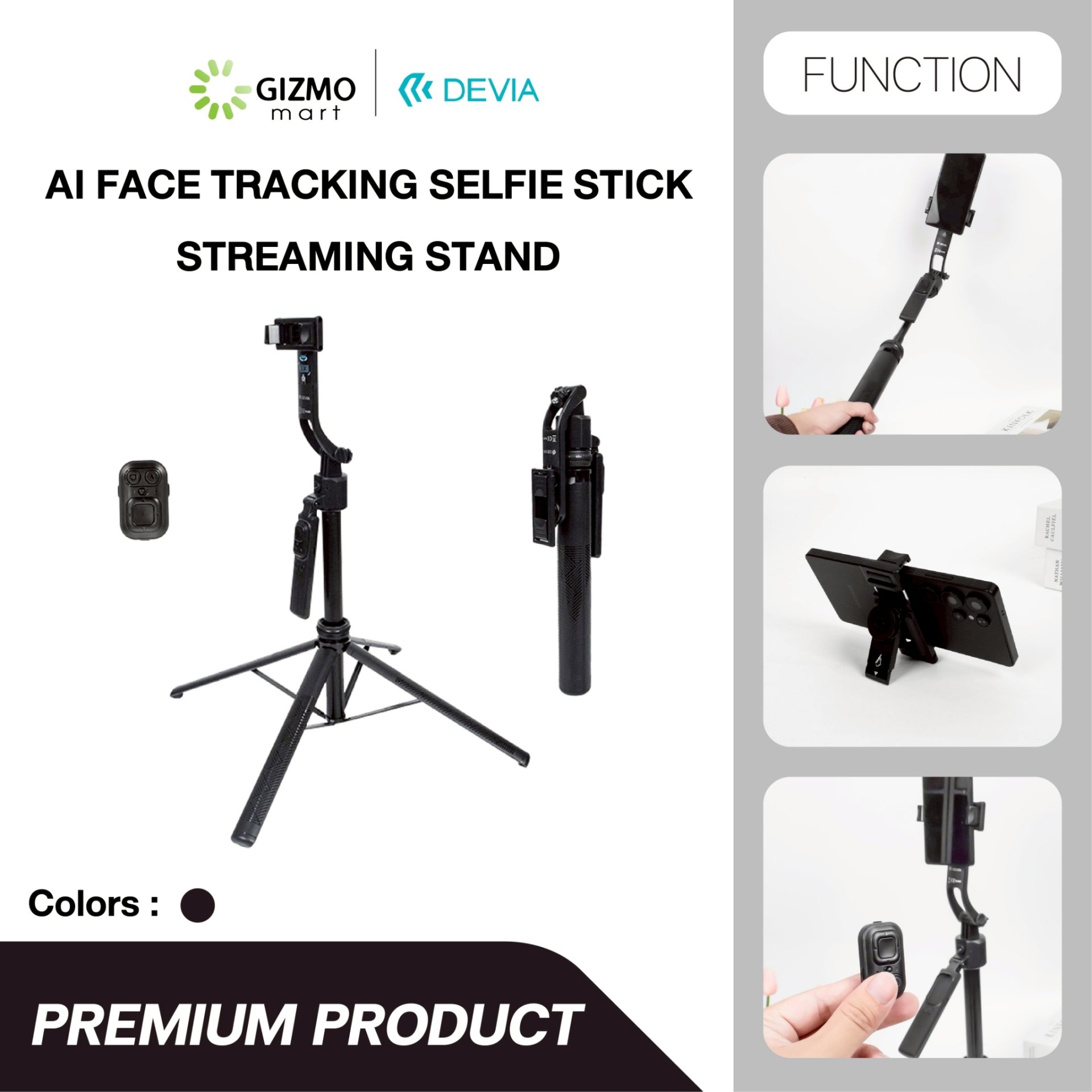 Devia AI Face Tracking ไม้เซลฟี่อัจฉริยะ ไลฟ์สด