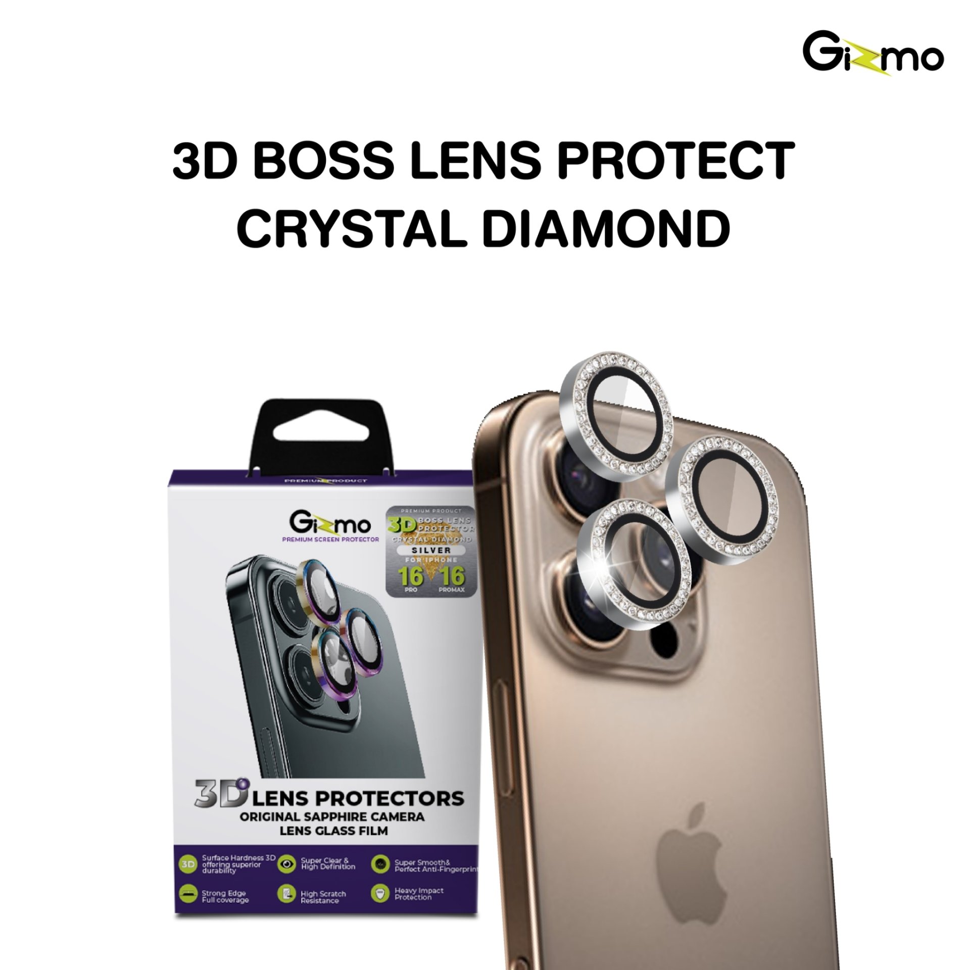 Lens Boss Camera Gizmo 3D Boss Lens Crystal Diamond กระจกกันเลนส์กล้องกากเพชร สำหรับ ...