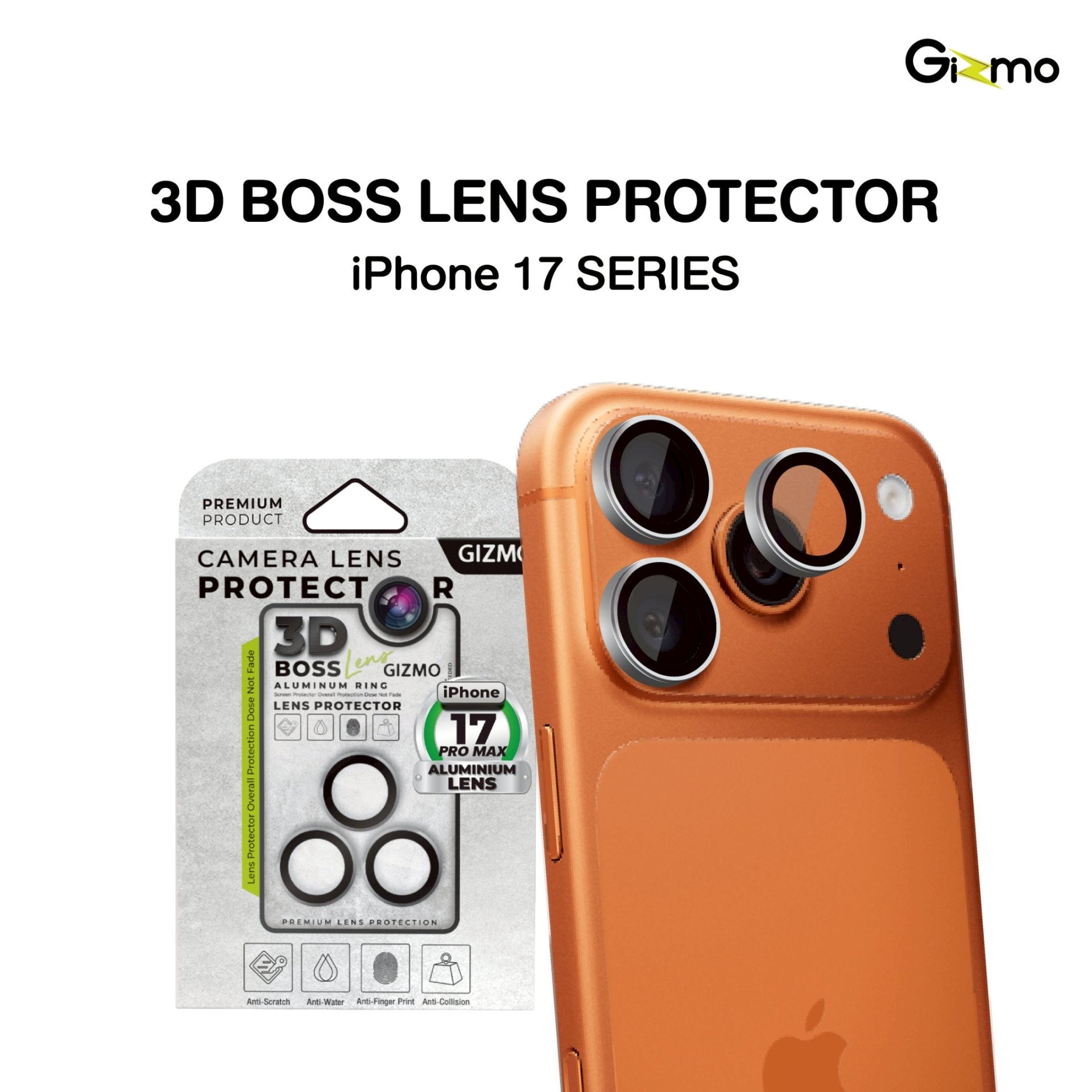 Gizmo Aluminum 3D Boss Lens กระจกเลนส์อลูมิเนียม iPhone 17
