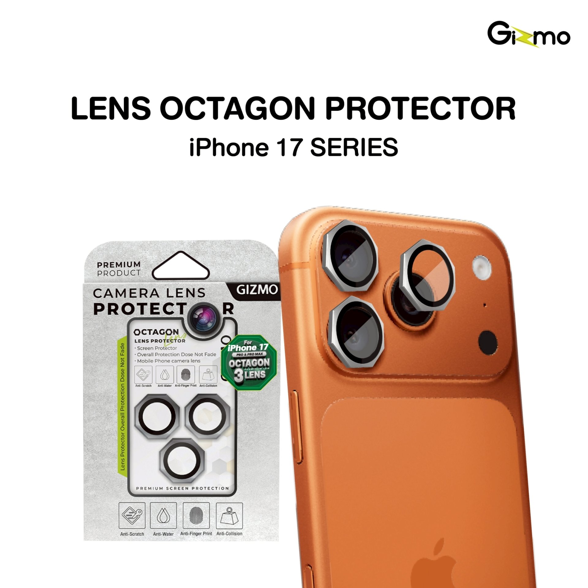 Gizmo Octagon Lens เลนส์อลูมิเนียมแปดเหลี่ยม iPhone 17