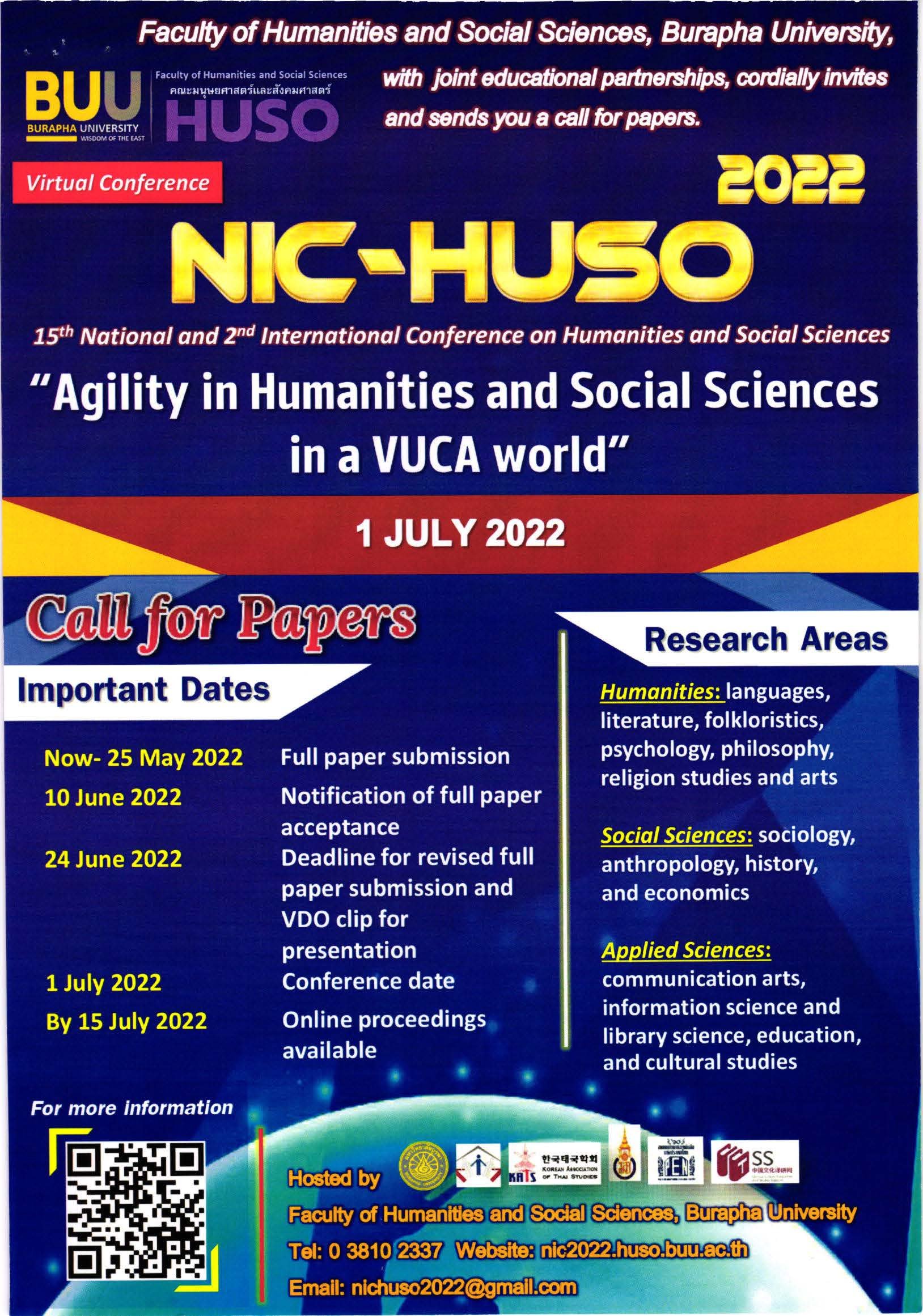 ประชุมวิชาการมนุษยศาสตร์และสังคมศาสตร์ระดับชาติครั้งที่ 15 และระดับนานาชาติครั้งที่ 2