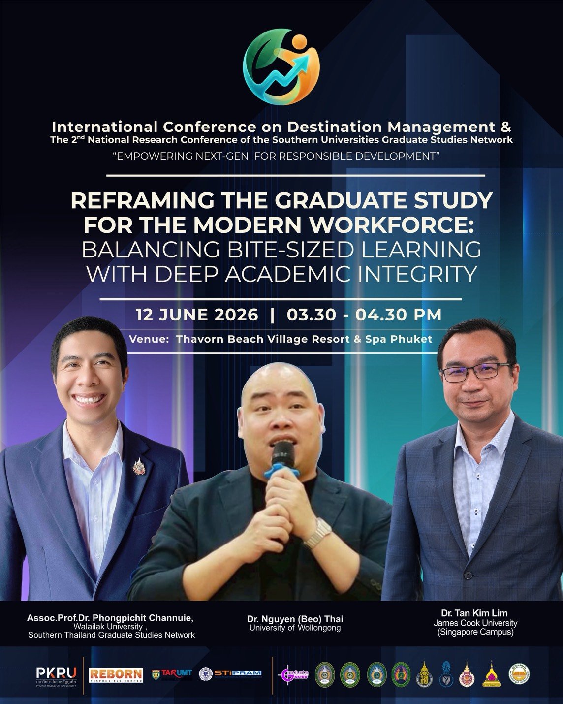 ประชาสัมพันธ์ การเข้าร่วมการประชุมวิชาการระดับนานาชาติ และบัณฑิตศึกษาภาคใต้ระดับชาติ International Conference on Destination Management and the 2rd National Research Conference of the Southern Universities Graduates Studies Network