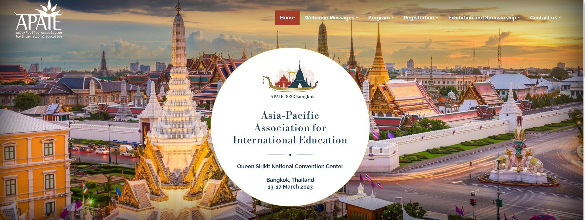 ขอเชิญเข้าร่วมประชุมและเข้าร่วมงานนิทรรศการการศึกษา The Asia-Pacific Association for International Education (APAIE) Conference and Exhibition