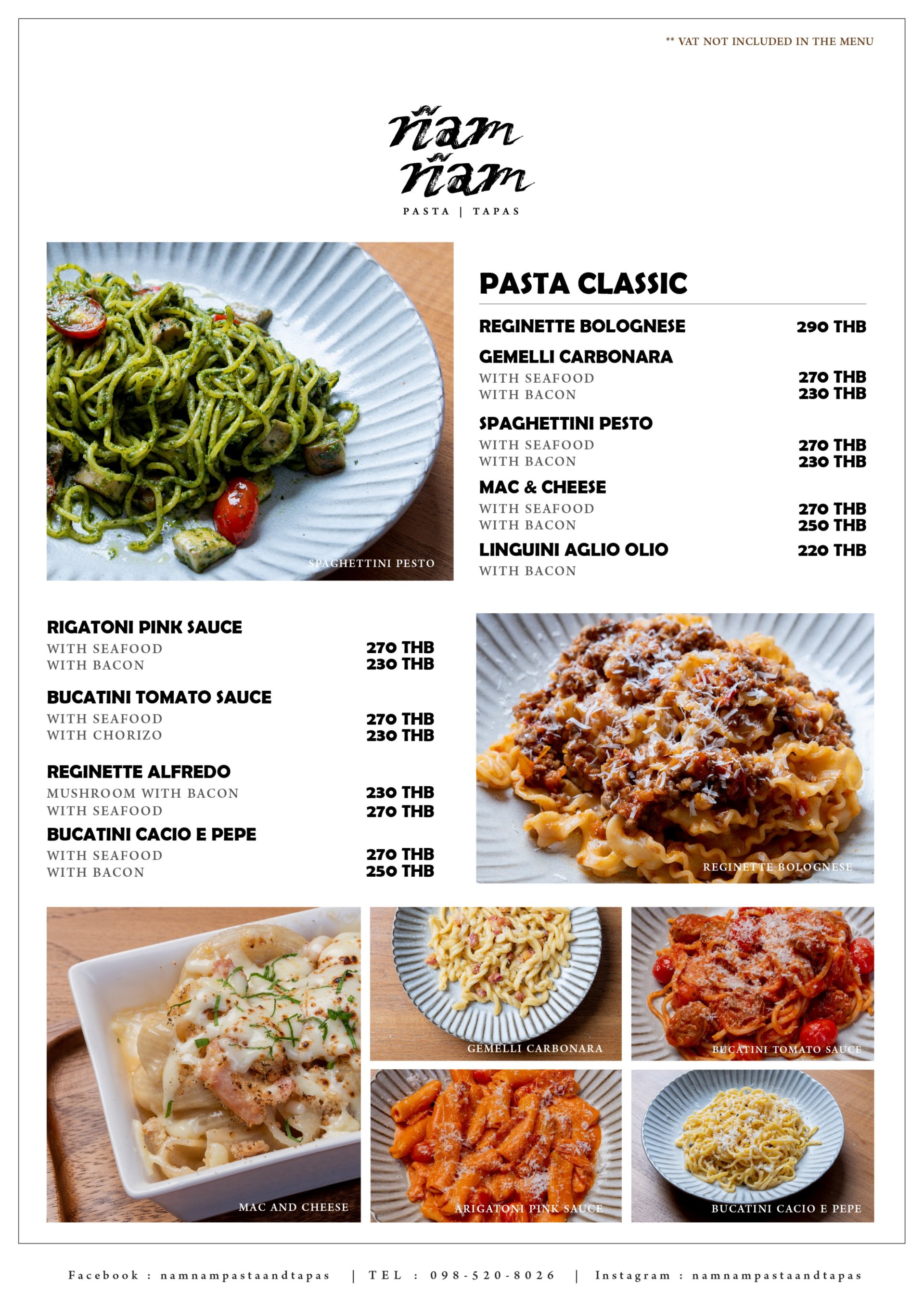 MENU - namnampasta