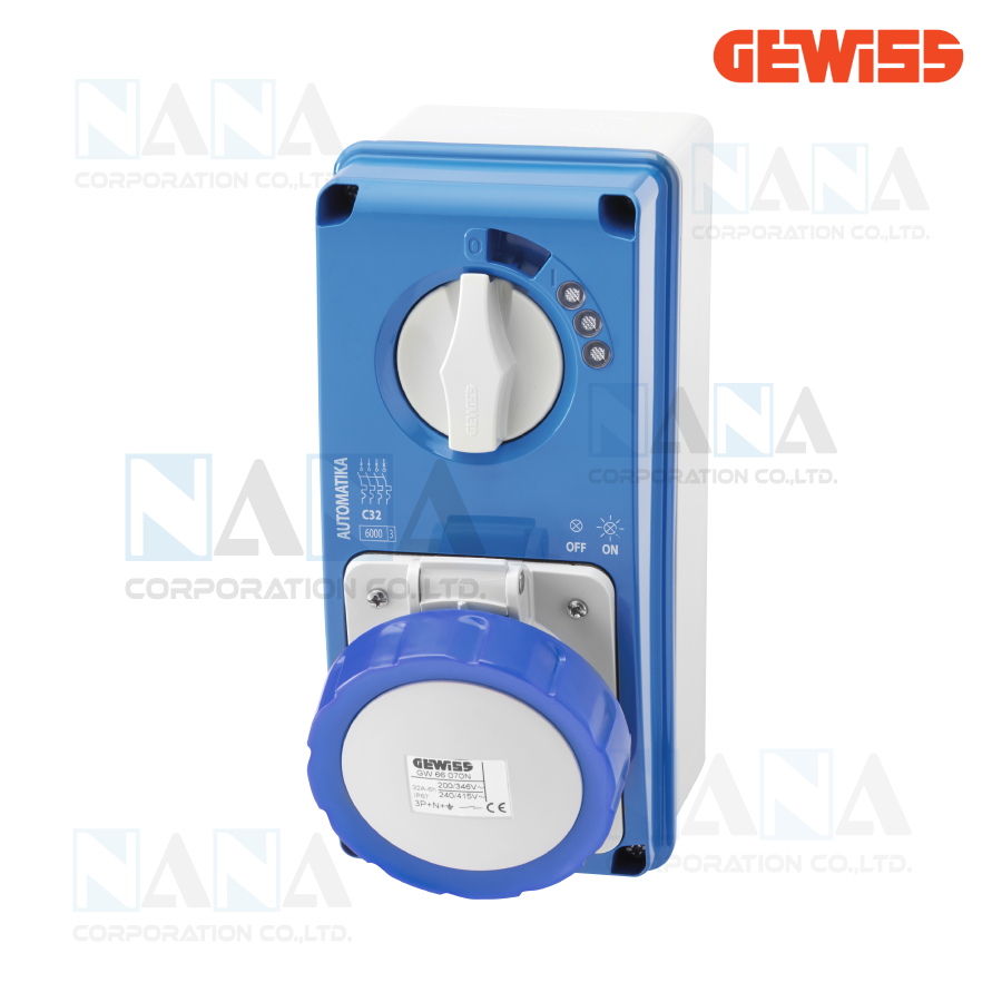 Vatically Plug Socket GW66054N VERTICAL FIXED INTERLOCKED SOCKET OUTLET