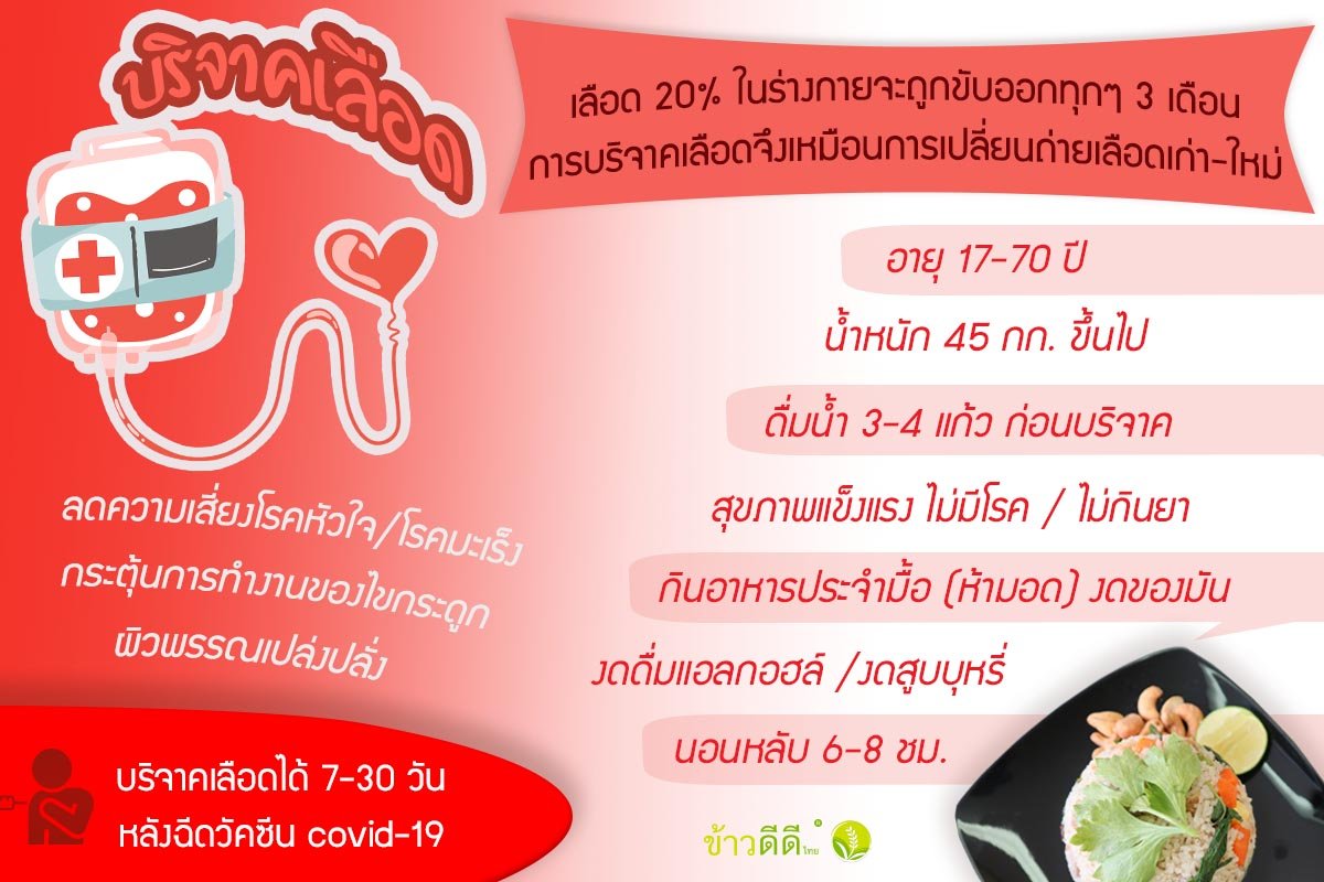 อย่าลิมกินข้าว !! ก่อนไปบริจาคเลือด  อย่าลิมกินข้าว !! ก่อนไปบริจาคเลือด