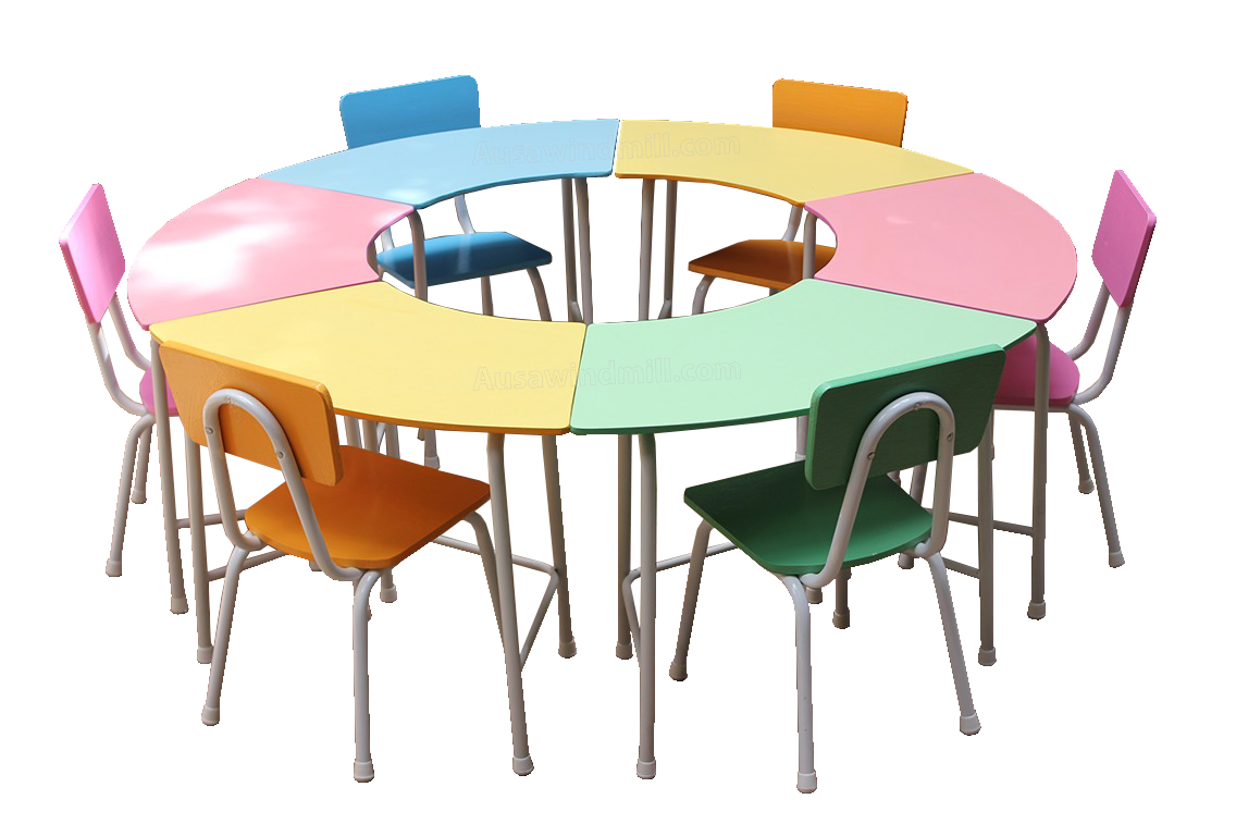 ชุดโต๊ะเก้าอี้นักเรียนหมู่ทรงโดนัท