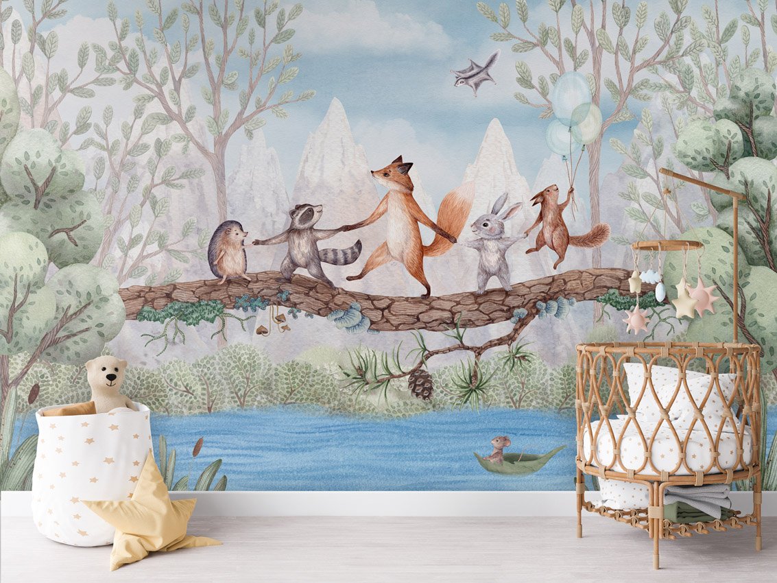 ANIMAL ADVENTURE - Mural - Crib rotan