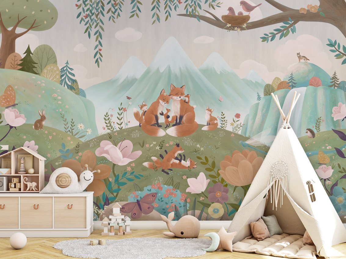 FOX FAMILY - Mural - Tipi